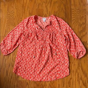 Motherhood Maternity Size S Red Patterned Top